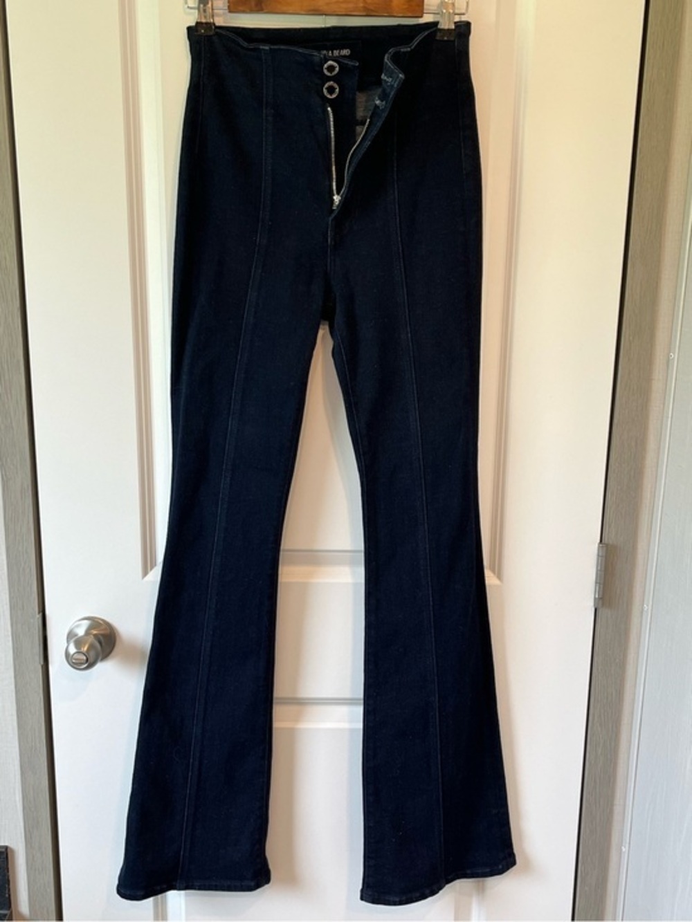 Veronica Beard Boho Beverly Skinny Flare High Rise Jeans Dark Wash Size 26